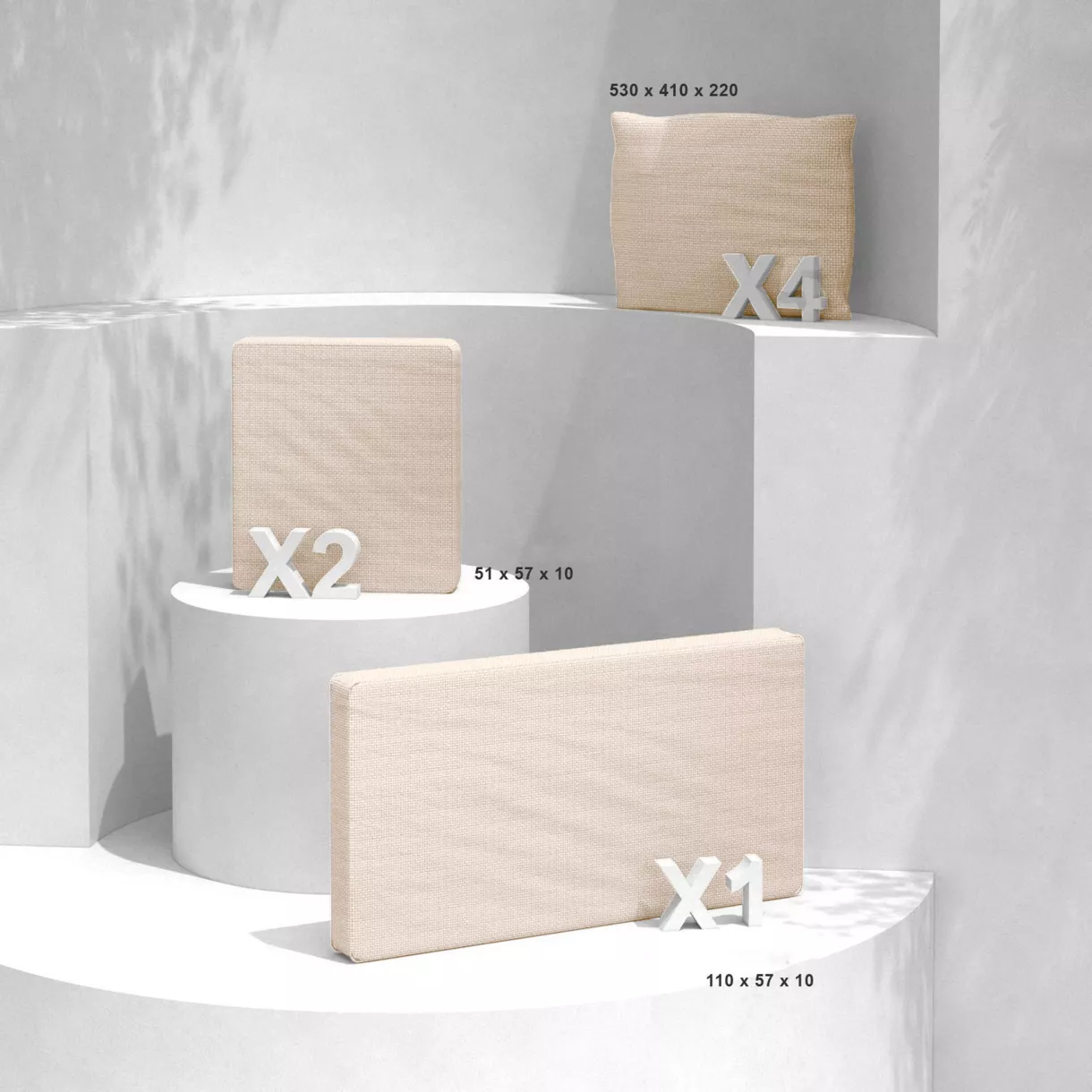 Set van vervangende kussens voor loungeset Calvi 4 zitplaatsen - Beige 1