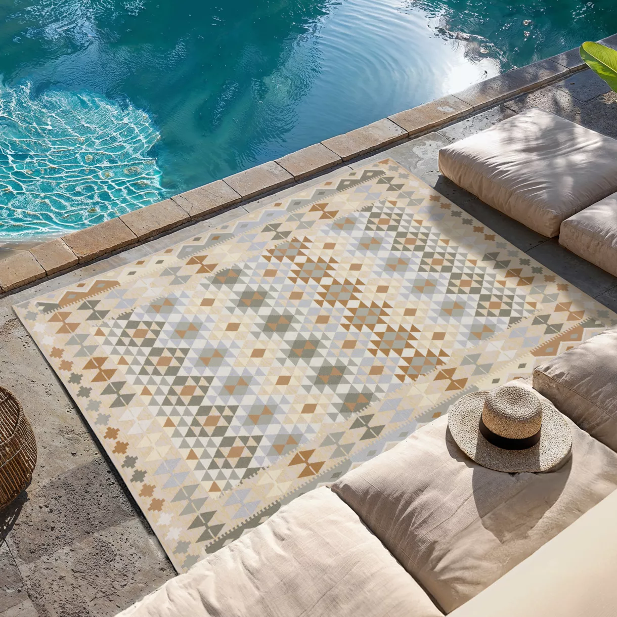 TAPIS EXT+INT AZTEK 120X170 L, 170 x P, 120 x H, 0,5 cm Gris