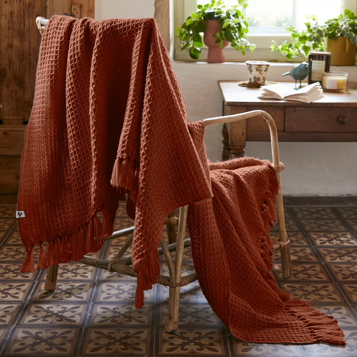 Plaid divano materiale riciclato (130 x 160 cm) Gabin Terracotta
