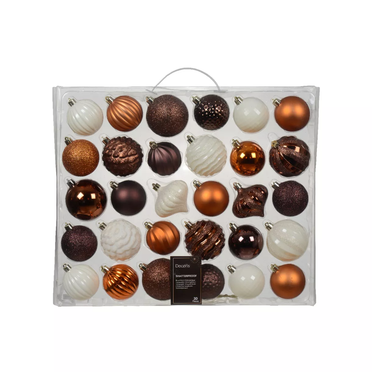 Kit de decoración de árbol de Navidad Agéna Expresso, calabaza y blanco lana