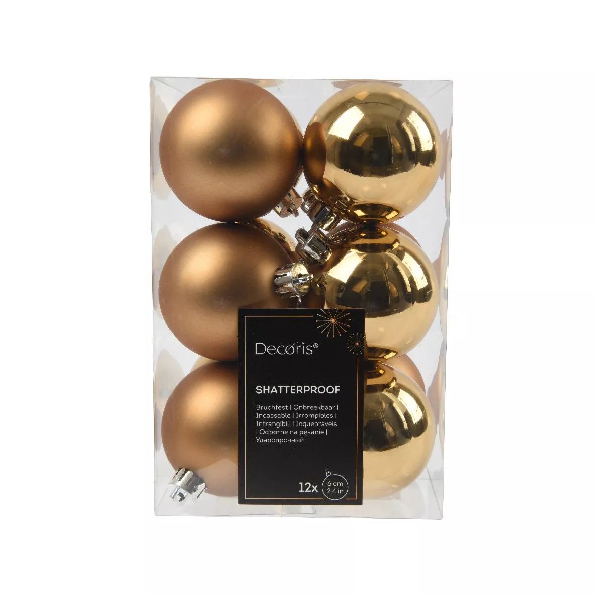 Lote de 12 bolas de Navidad (D60 mm) Alpine Nuez Pecan