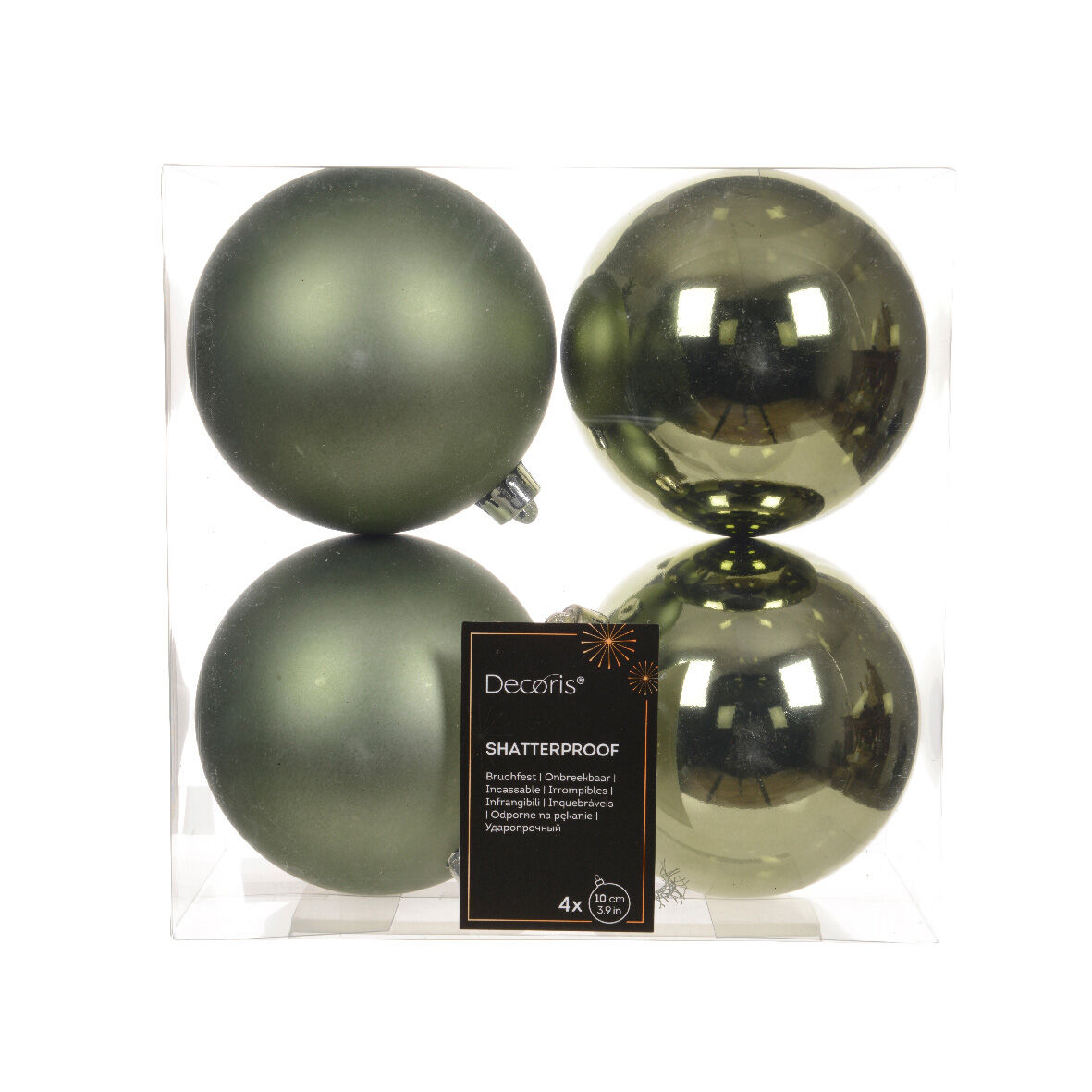 Set di 4 palline di Natale (D100 mm) Alpine Verde rosmarino