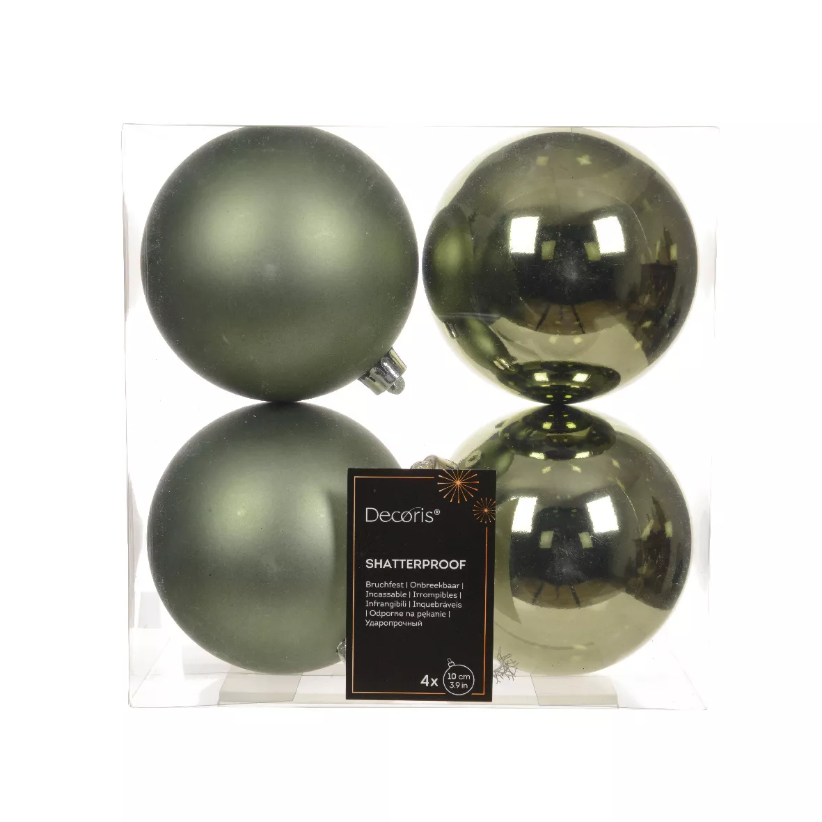 Set van 4 kerstballen (D100 mm) Alpine Rozemarijn Groen