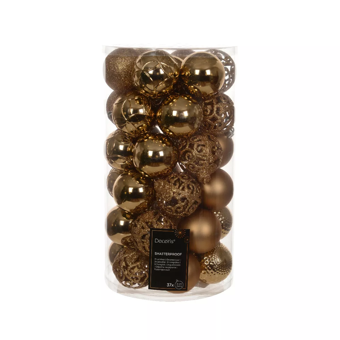 Lote de 37 bolas de Navidad (D60 mm) Alpine Mix Nuez Pecana