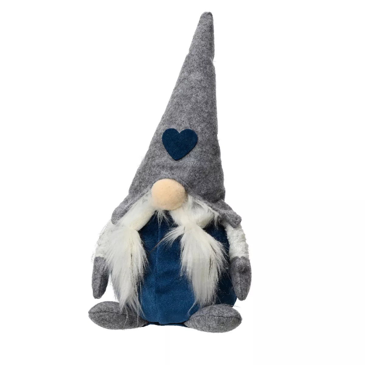 Lutin de Noël (H30 cm) Huguette chapeau pointu Gris