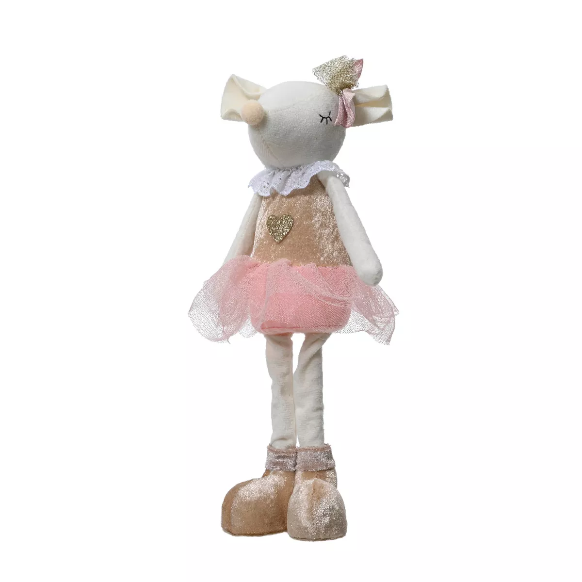 Kerst Muis Staand (H37 cm) Salomé Ballerina Danseres Perzik