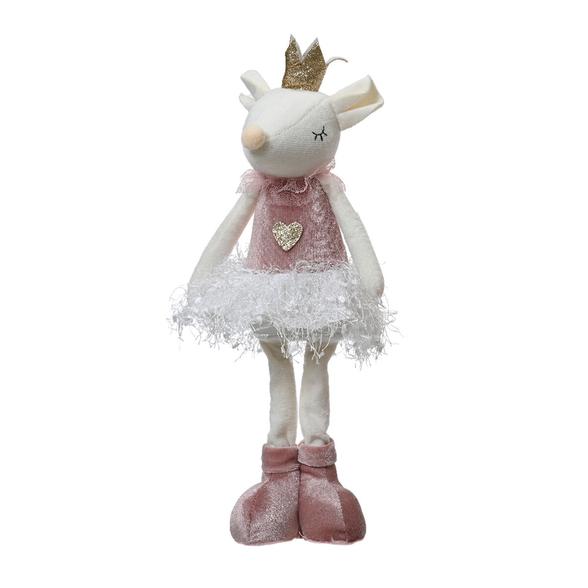 Souris de Noël debout (H37 cm) Suzane Danseuse ballerine Rose