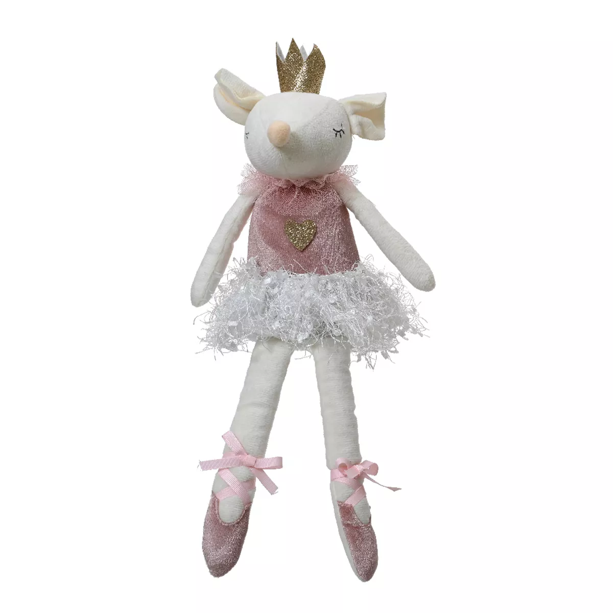 eminza Souris de Noël (H37 cm) Suzane Danseuse ballerine Rose