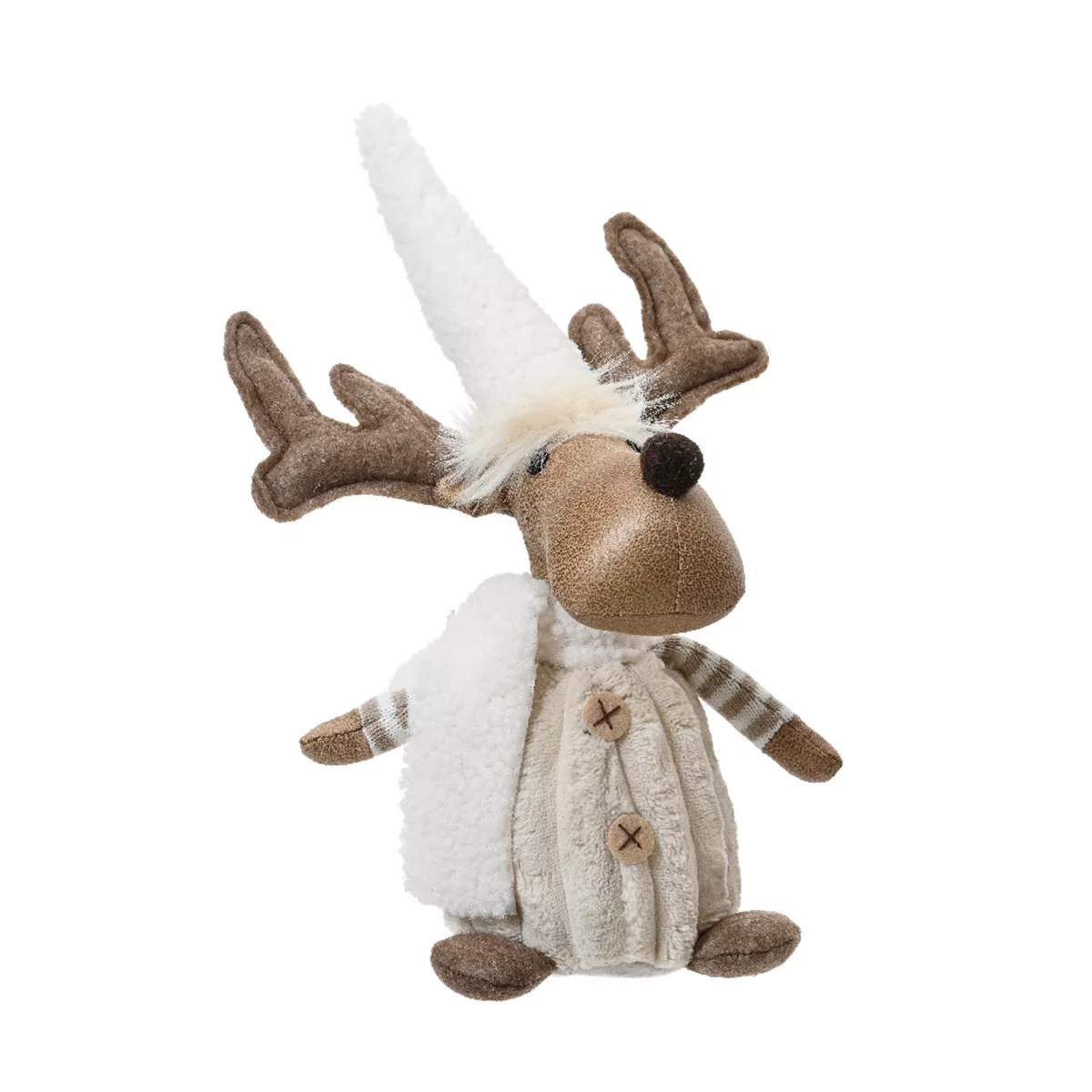 eminza Renne de Noël (H29 cm) Oulky Neige blanche