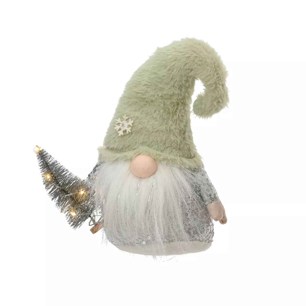 Duende de Navidad luminoso 5 LED (H23 cm) Igor Gorro verde
