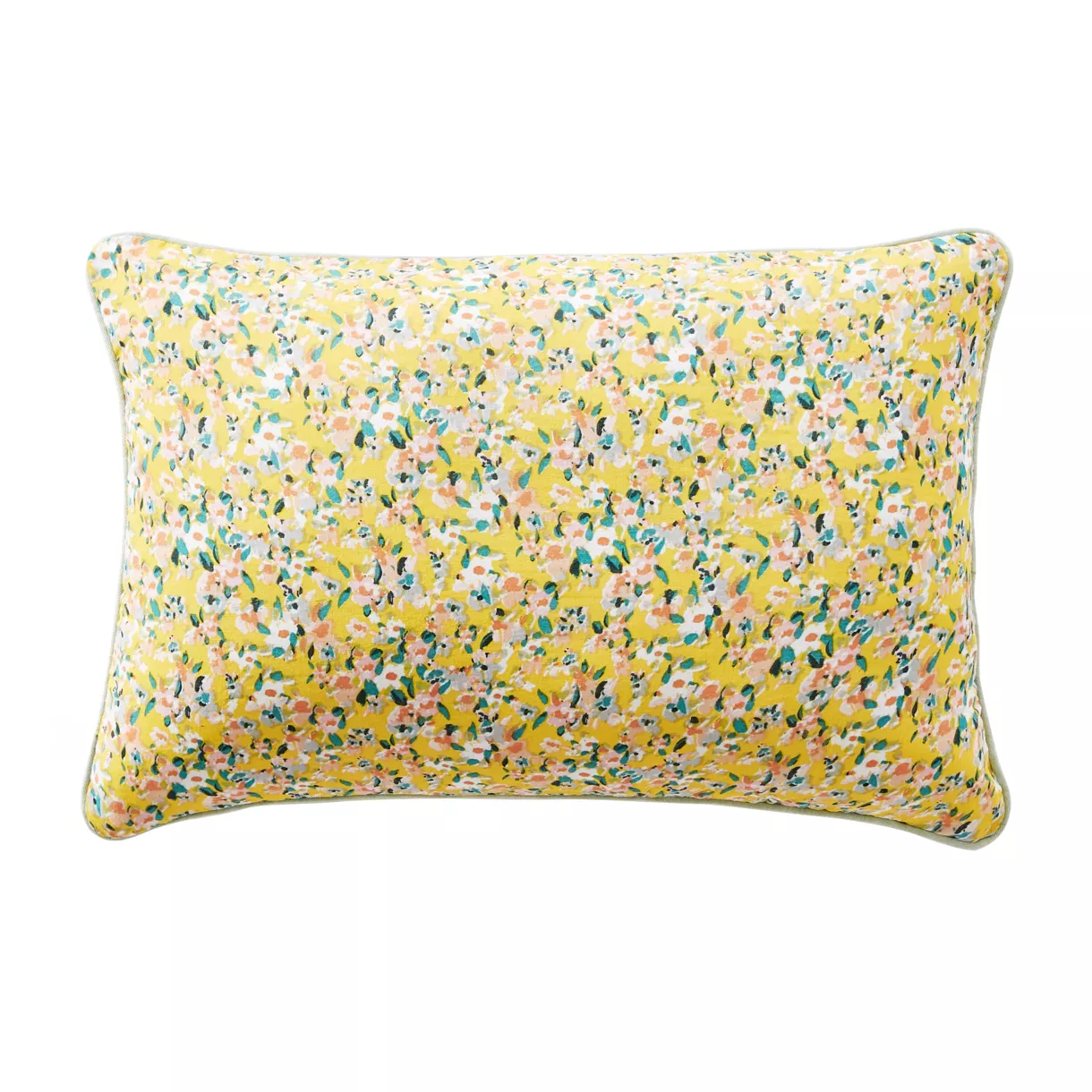 Coussin rectangulaire gaze de coton (40 x 60 cm) Abigaël Jaune
