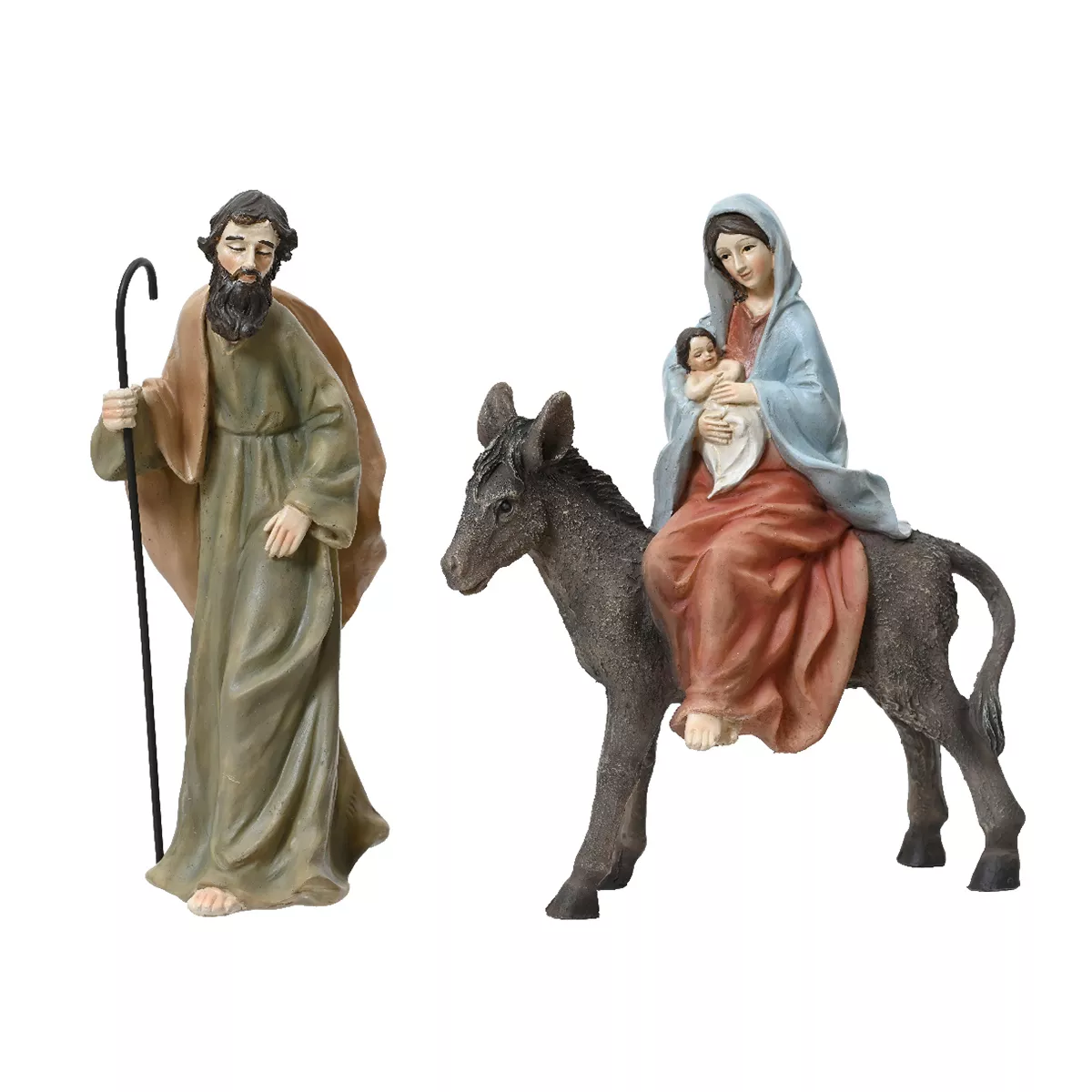 Lot de 2  Creches polyresine L15.50-W7.50-H18.50cm assorti