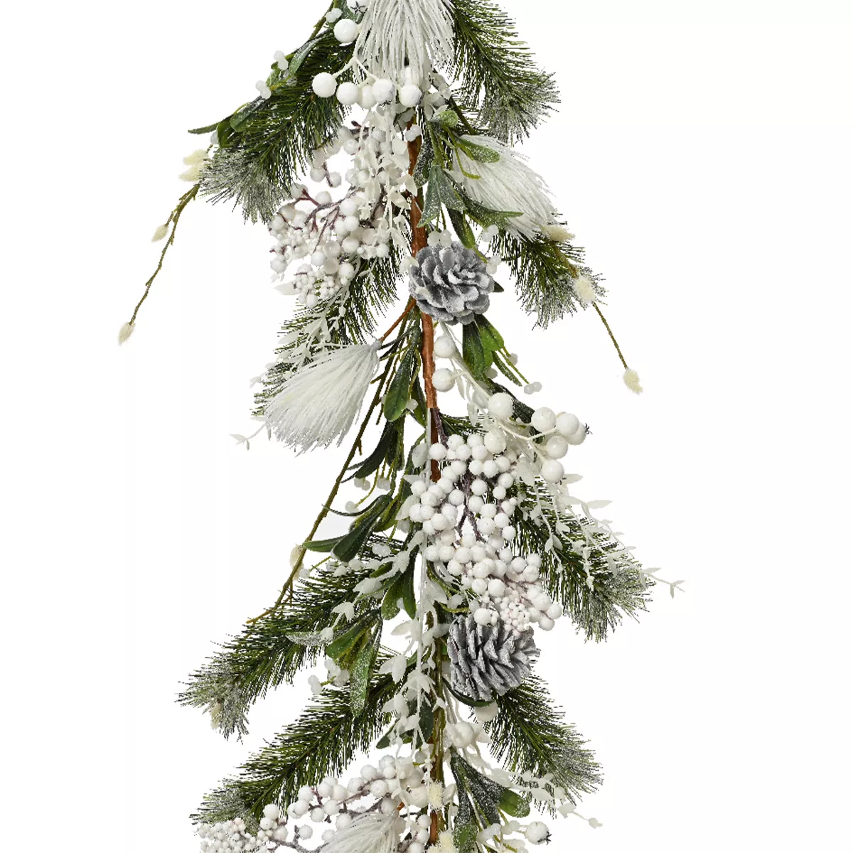 Guirlande de sapin (180 cm) Baies givrées Blanc