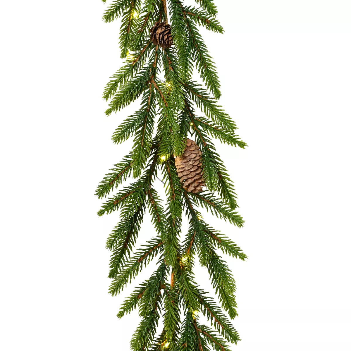eminza Guirlande de sapin lumineuse 50 LED (180 cm) Forest Blanc chaud