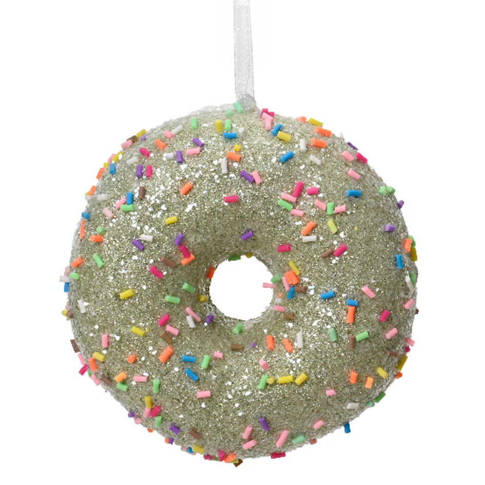 Weihnachtsdonut zum Aufhängen (D9 cm) Leckerei Grün Glitzernd