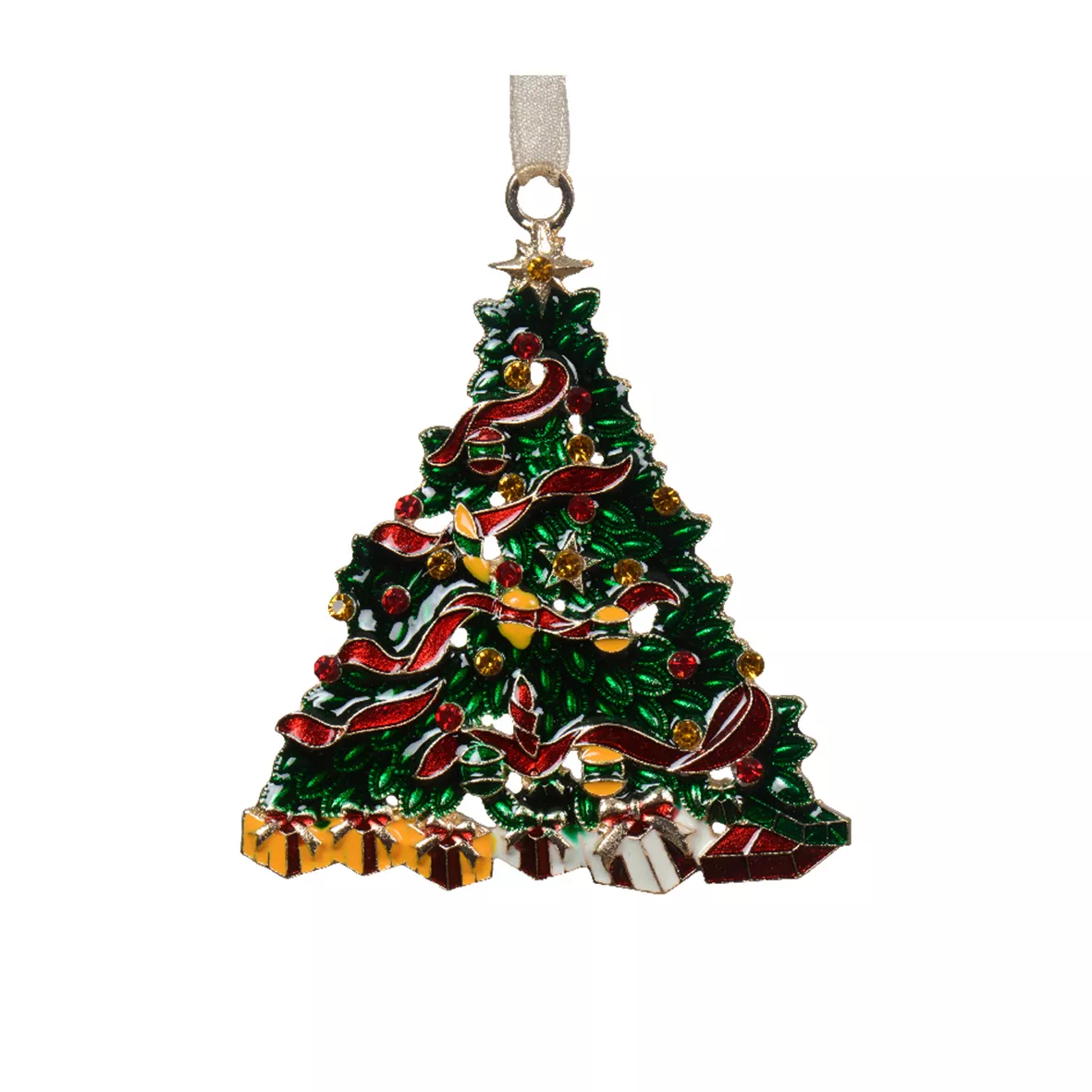 Sapin de Noël à suspendre (H6 cm) Merry Christmas Vert