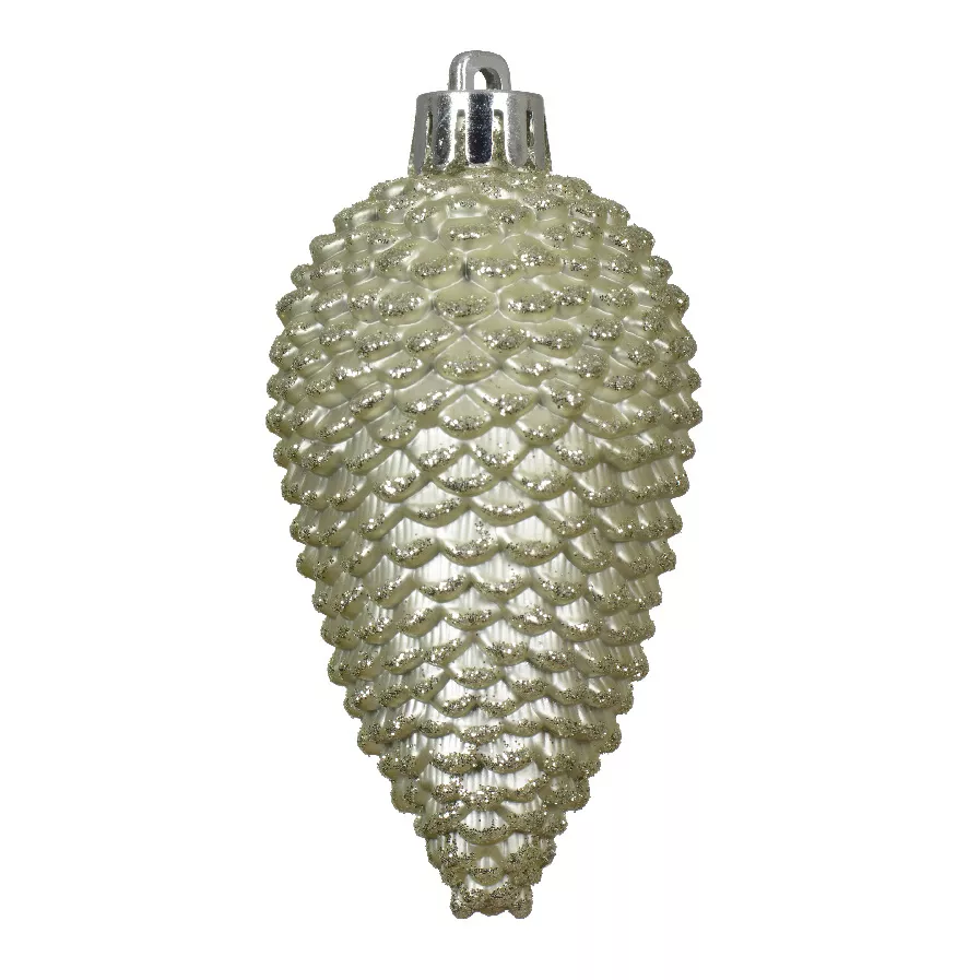 Set van 6 hangende dennenappels Alpine Witte Munt