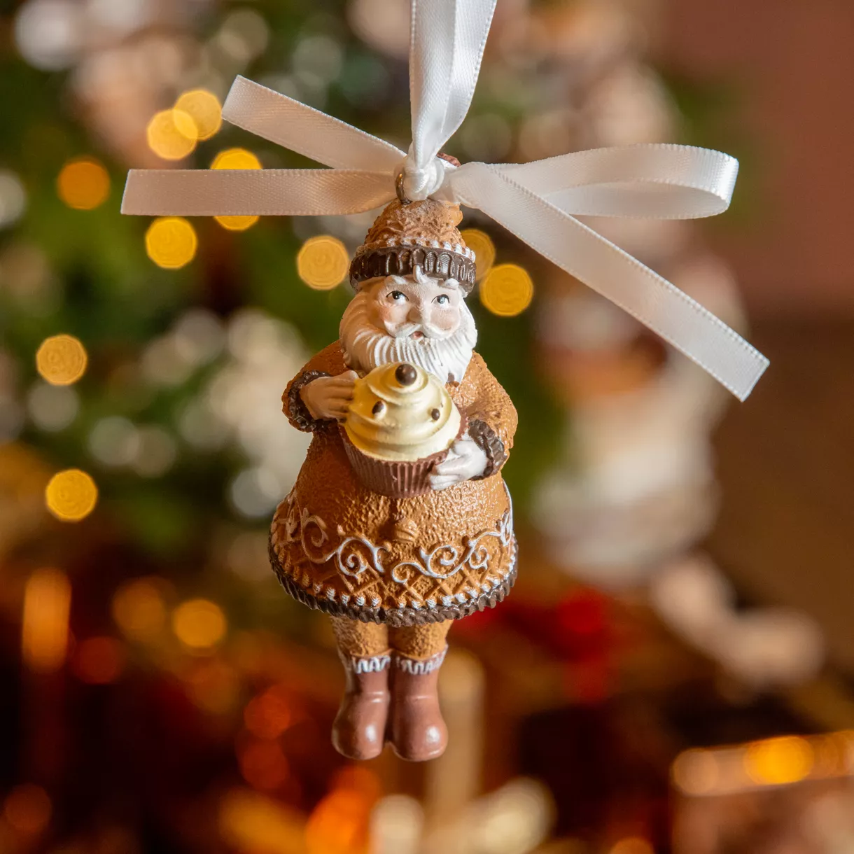 Papá Noel para colgar (H9 cm) Nikolas en Pan de jengibre