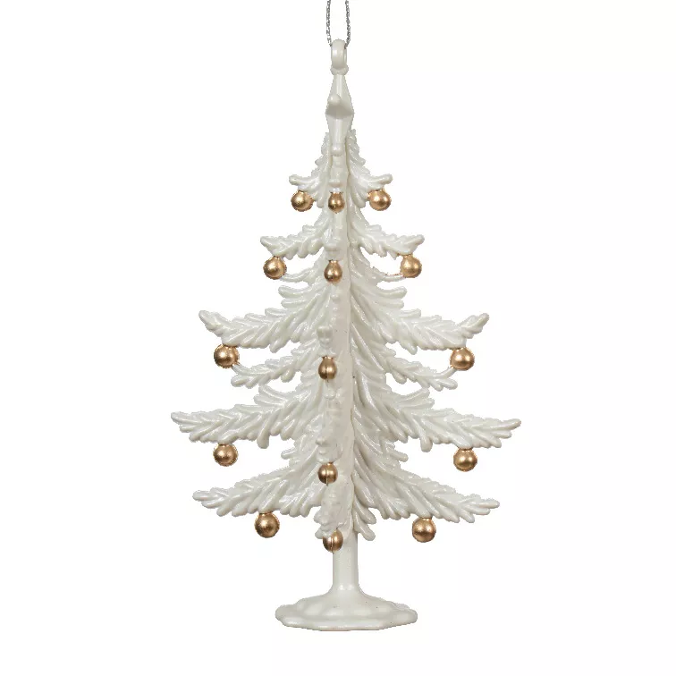 Sapin à suspendre (H13 cm) Clochettes festives Blanc