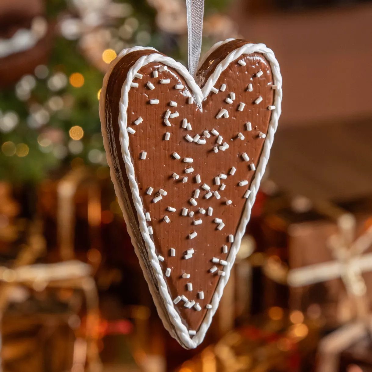 Cœur à suspendre (H14 cm) Vermicelles et Chocolat gourmand