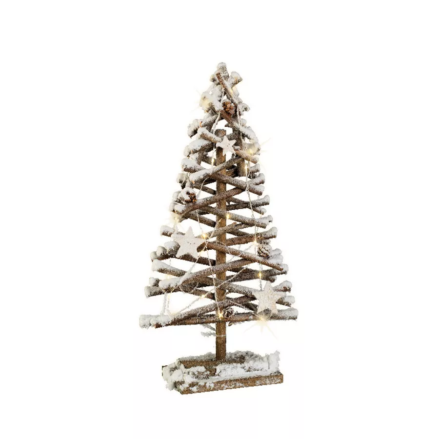 1 Micro LED sapin BO intŽrieur L12.00-W25.00-H50.00cm-20L naturel/blanc chaud
