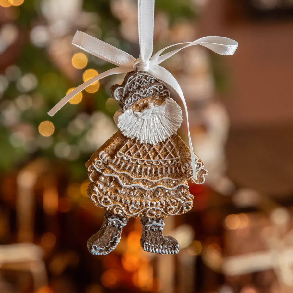eminza Père Noël à suspendre (H9 cm) Pain d'épices gourmand