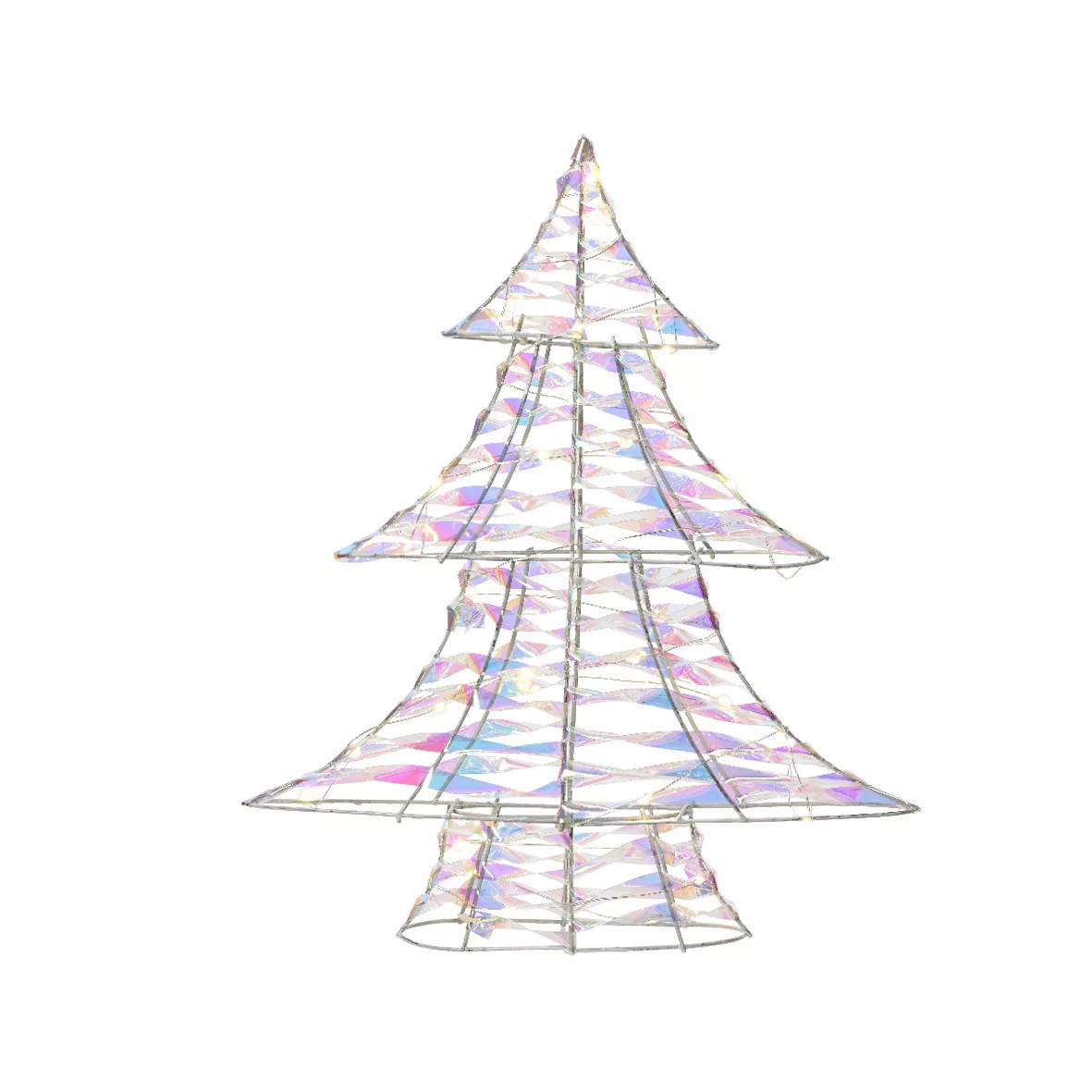 1 Micro LED sapin intŽrieur L10.00-W34.00-H40.00cm-30L irise/blanc chaud