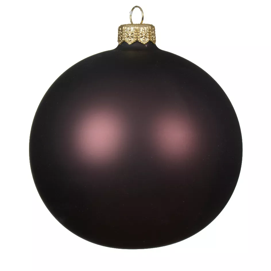 Lote de 6 bolas de Navidad de vidrio (D80 mm) Ártico mate Negro trufado
