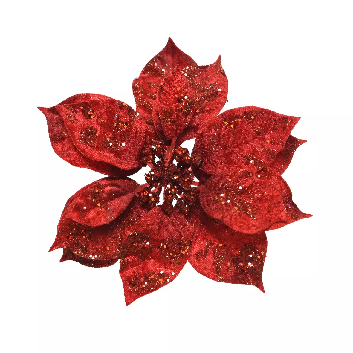 Poinsettia de Navidad en clip (D16 cm) Christmas Chic Rojo