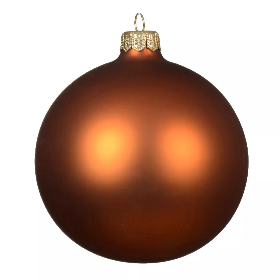 Lote de 4 bolas de Navidad de vidrio (D100 mm) Ártico mate Calabaza