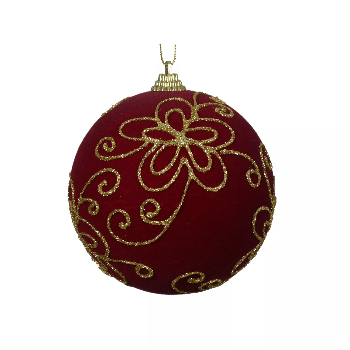 Set van 12 kerstballen (D100 mm) Kasteel Bordeaux en goud
