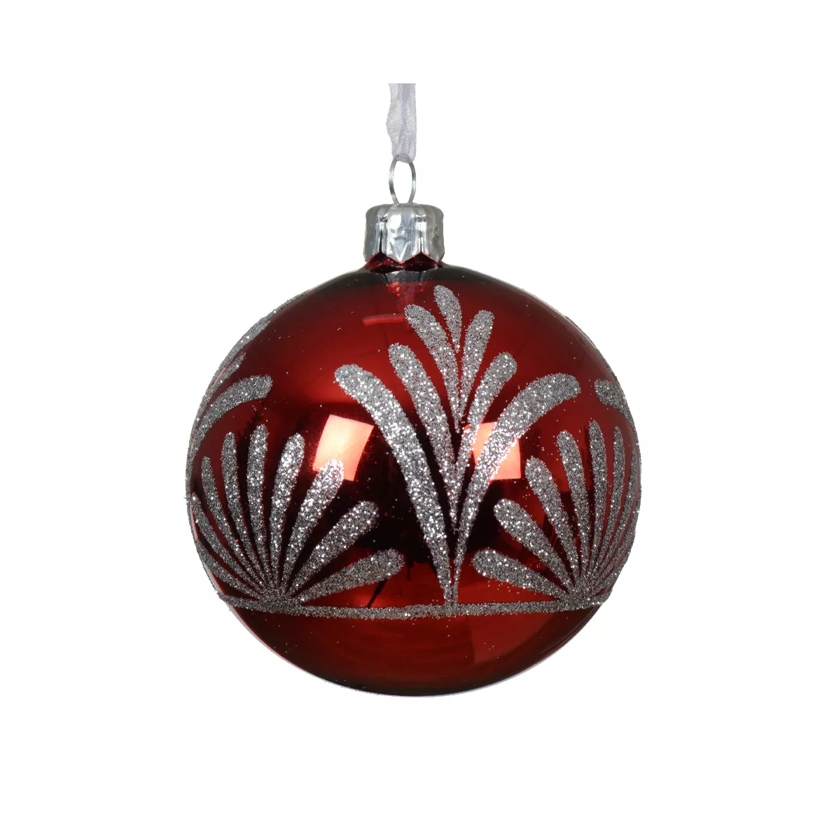 Set van 6 glazen kerstballen (D80 mm) Luxury Rood
