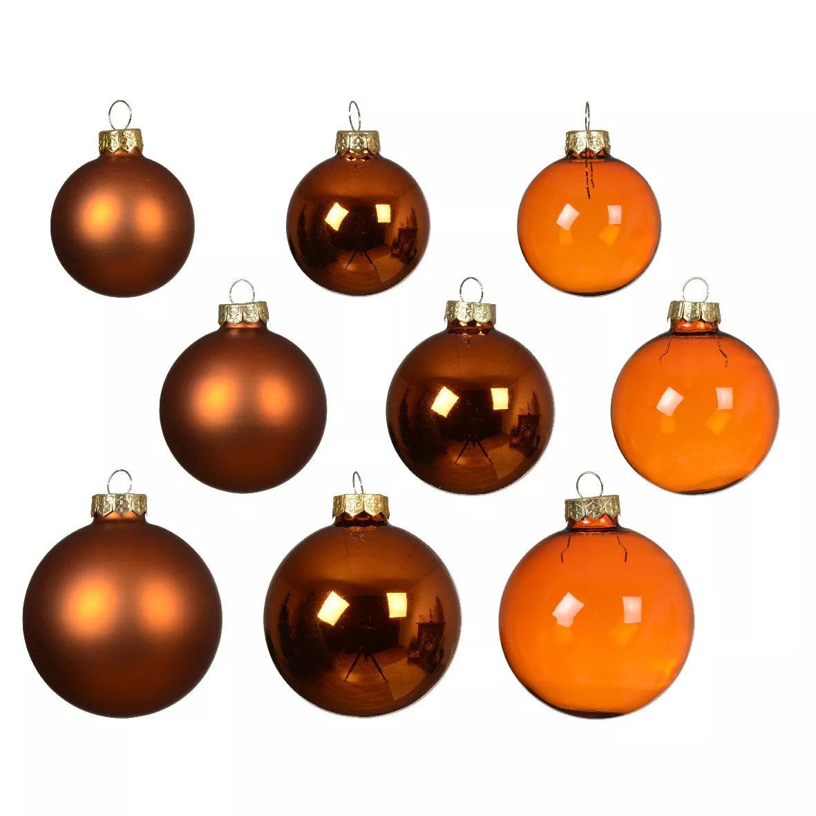 Lote de 21 bolas de Navidad de vidrio surtidas Cristal  Calabaza