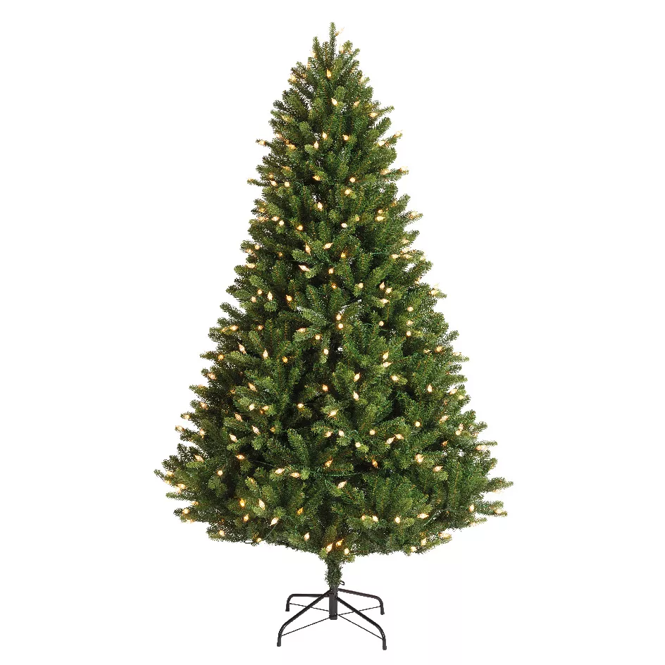 Árbol artificial de Navidad con luces 400 LED H210 cm Barrow Verde abeto