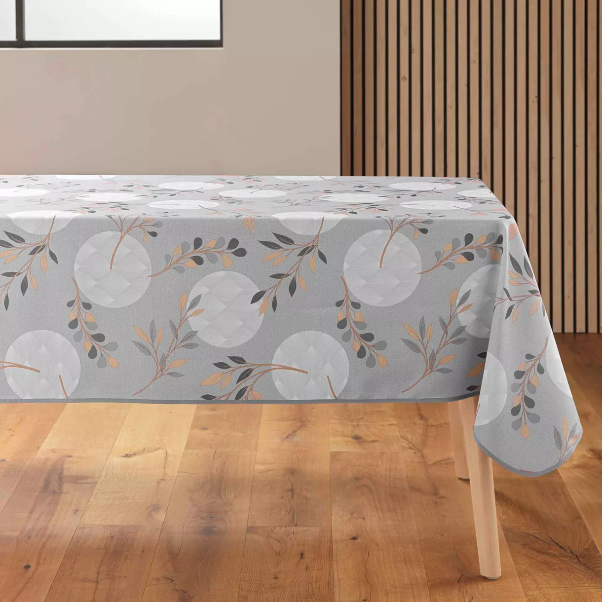 NAPPE RECTANGLE 150 x 240 CM POLYESTER IMPRIME MANOLA GRIS
