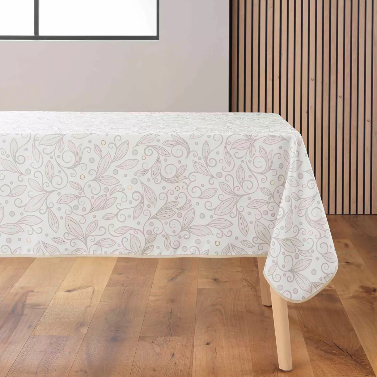 Rechthoekig vlekbestendig tafelkleed (145 x 240 cm) Leya Beige