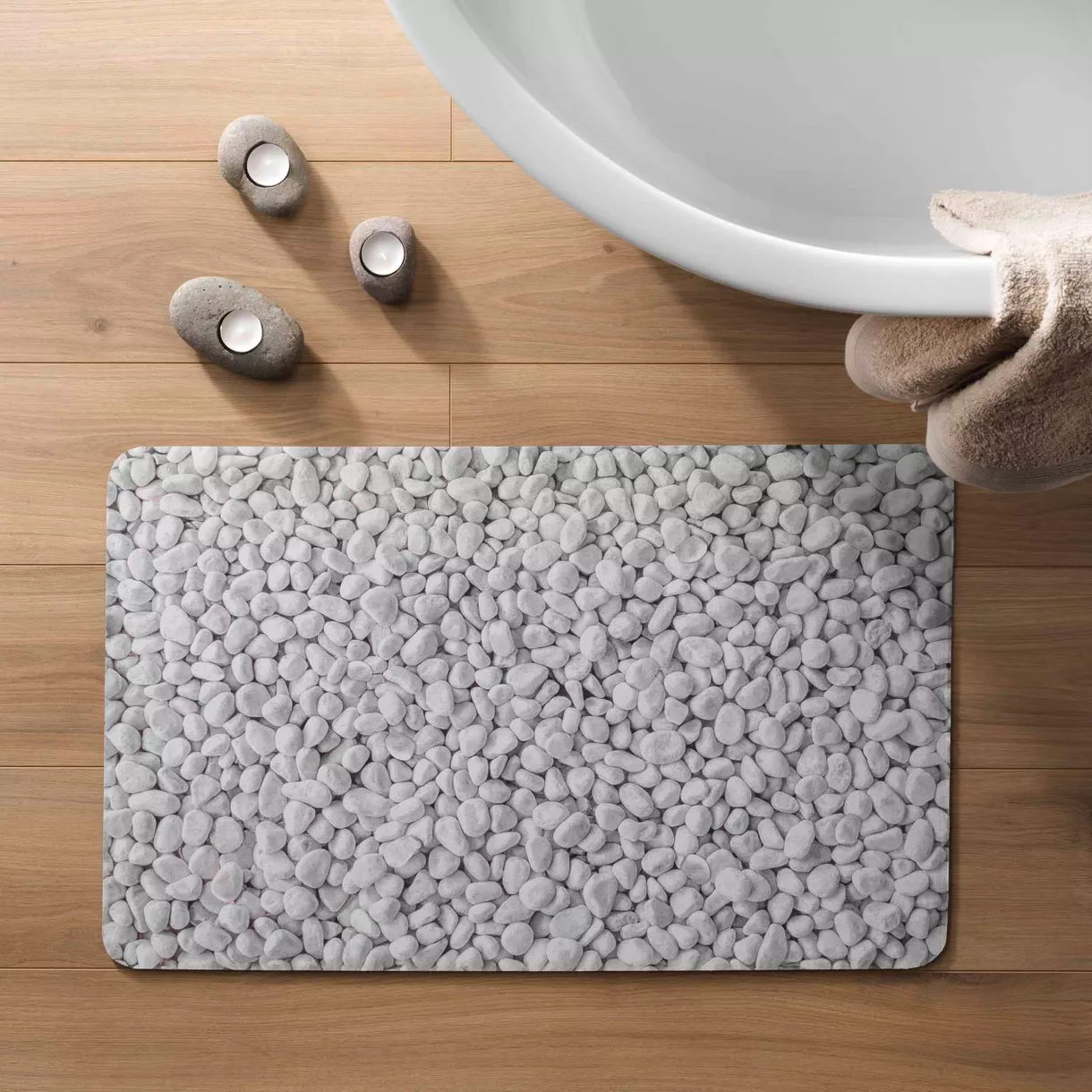 TAPIS DE BAIN 50 x 80 CM ULTRA-ABSORBANT LEANDRA DES. PLACE