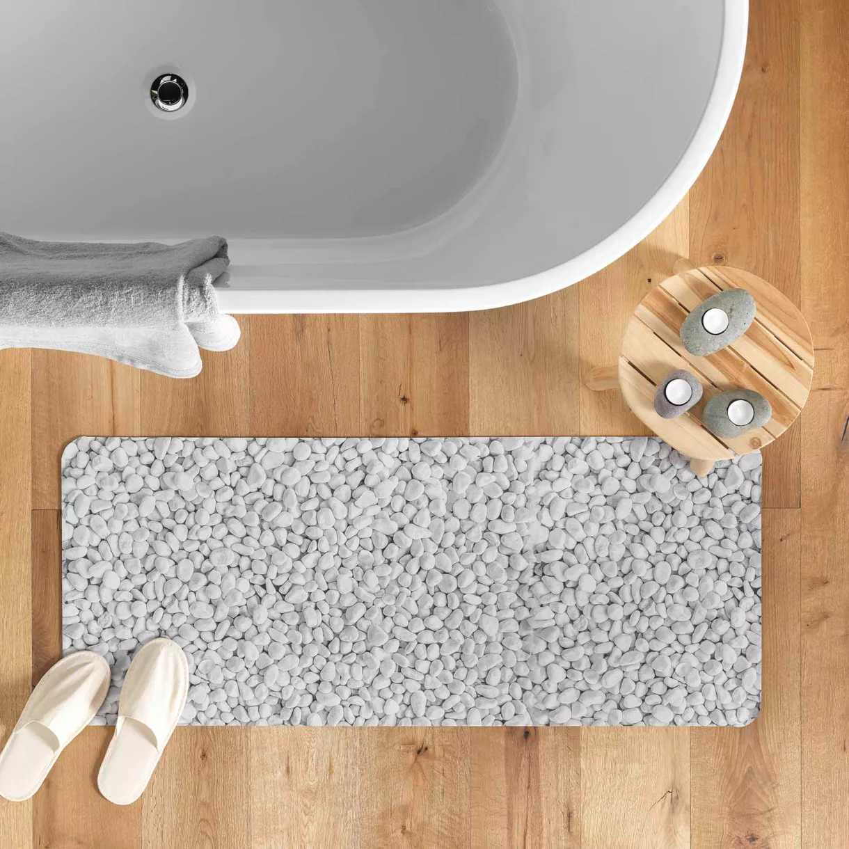 Antislip badmat (50 x 120 cm) Leandra Grijs