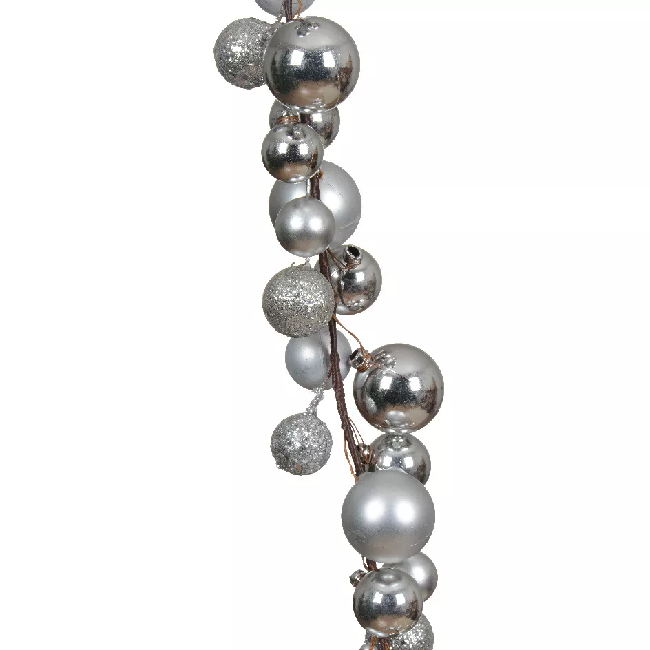 Guirnalda de Navidad (180 cm) Bolas de Navidad Plata