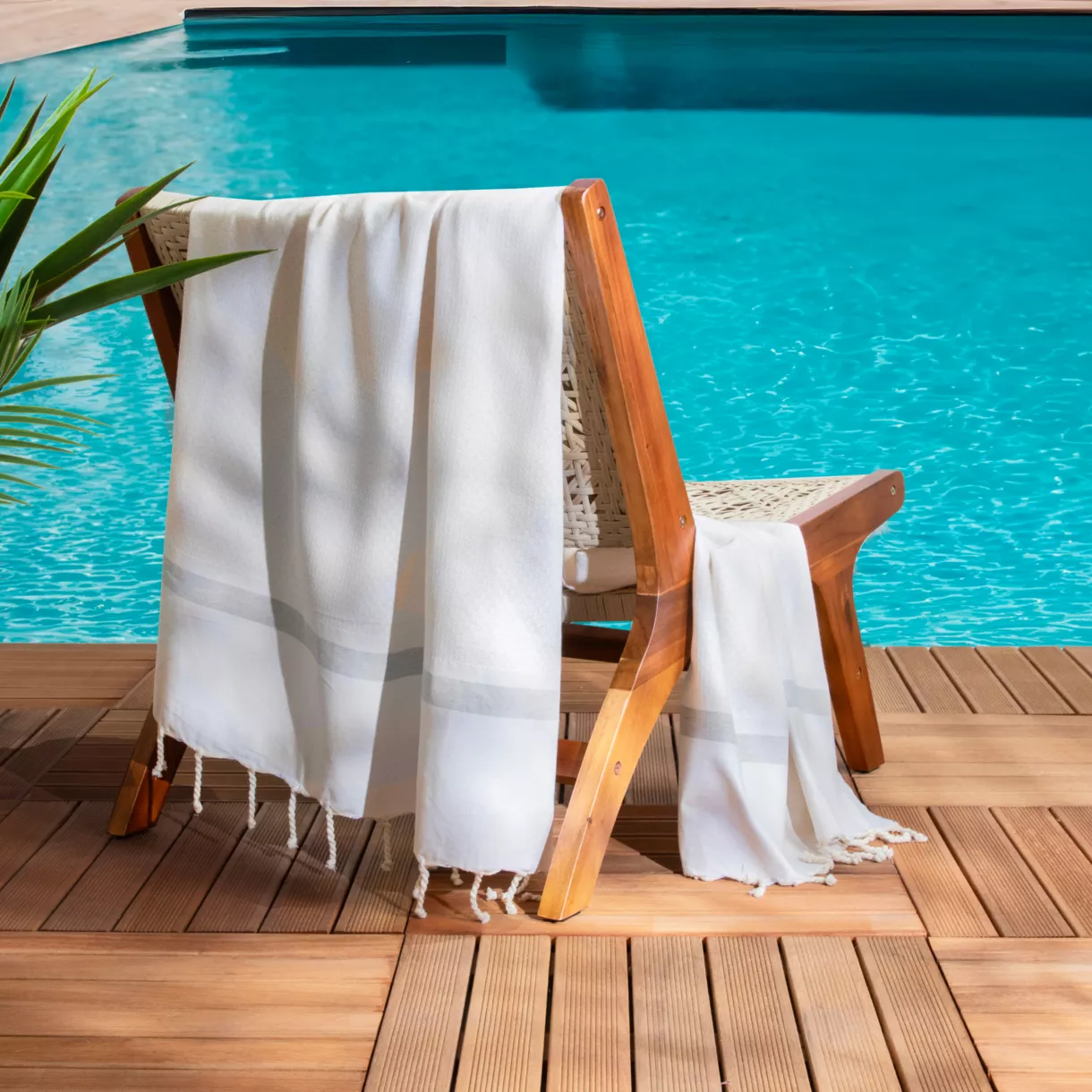 Fouta en algodón reciclado (100 x 200 cm) Selma Blanca