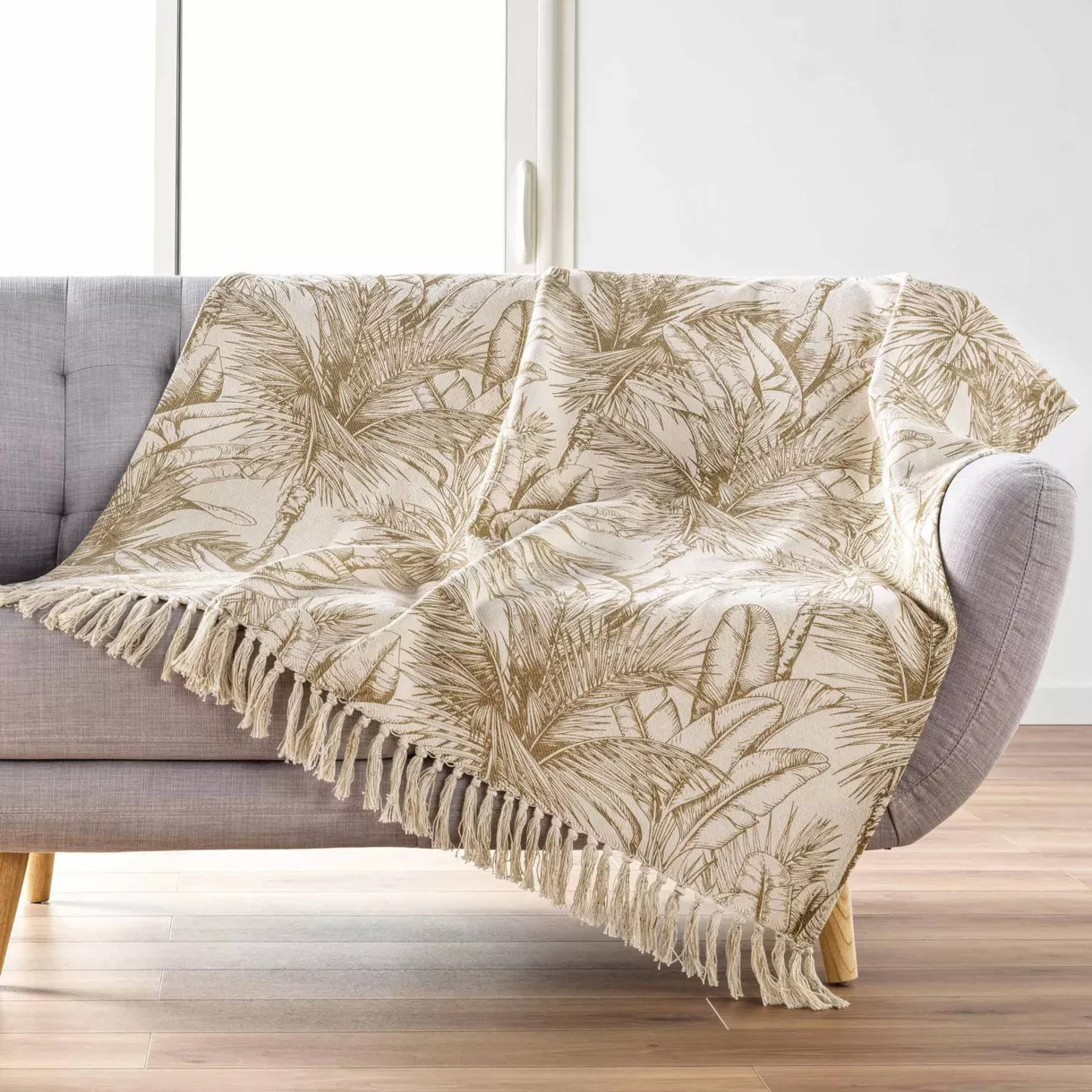 Plaid coton (125 x 150 cm) Dune Jaune