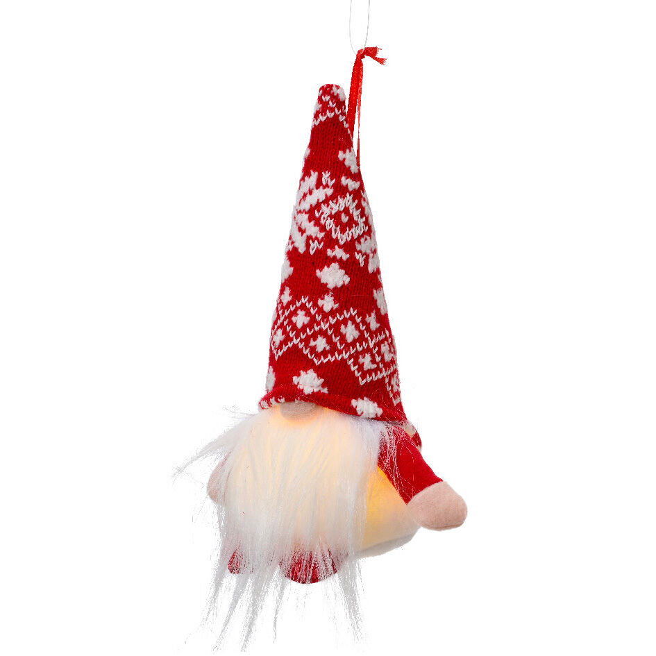 1 Micro LED gnome intŽrieur MOD A L10.00-W10.00-H32.00cm-1L rouge/blanc