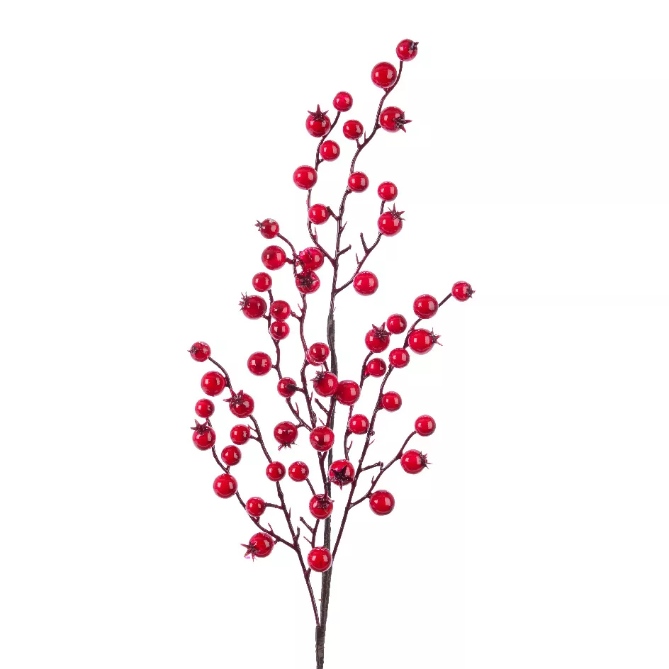Rama de bayas (H60 cm) Holy Rojo lacado