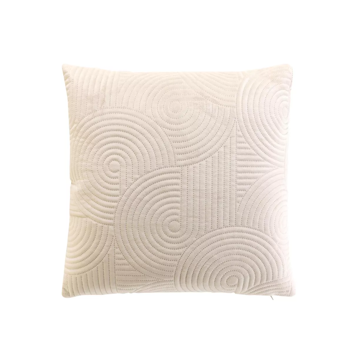 Housse de coussin carrée velours (40 x 40 cm) Circles Ecru