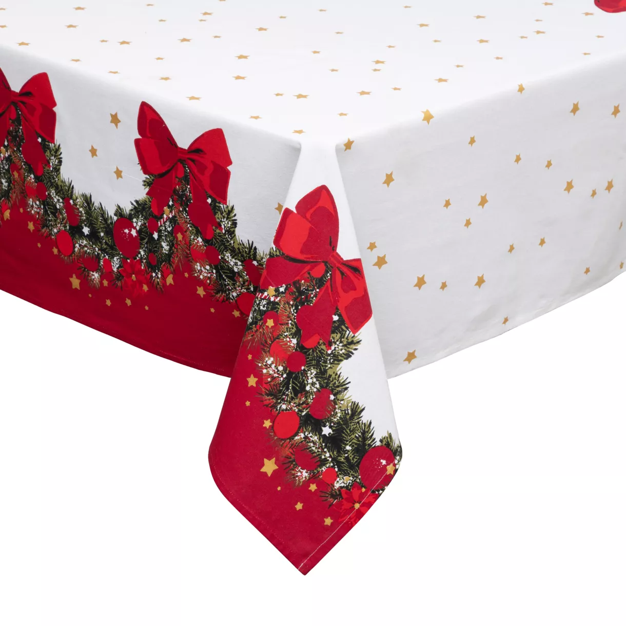 Rechteckige Weihnachtstischdecke Baumwolle (140 x 360 cm) Guirlande Festive