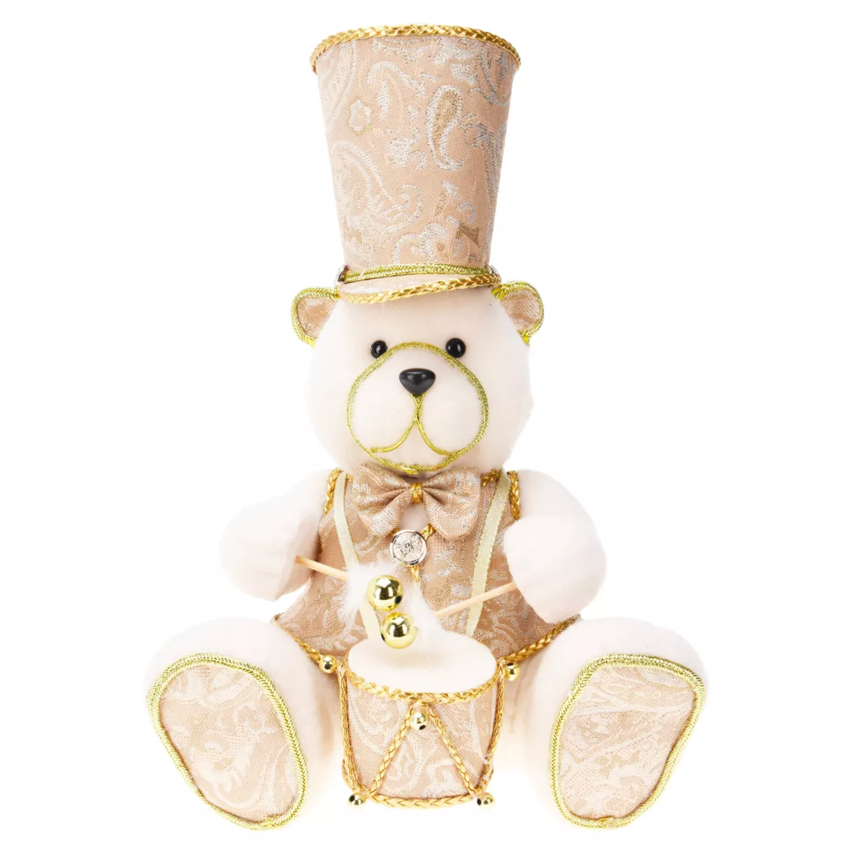 Kerstbeer decoratie (H33 cm) Majestueuze muzikant goud