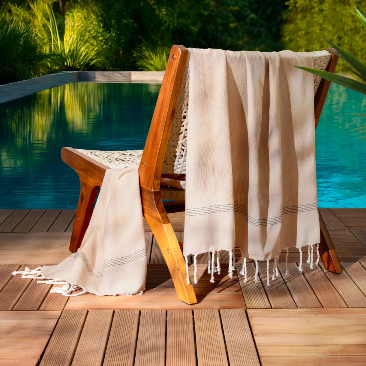 Fouta en algodón reciclado (100 x 200 cm) Beach Beige