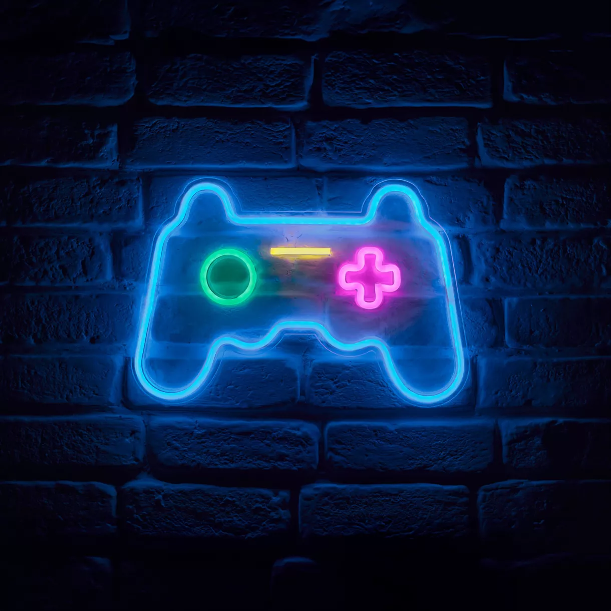 NEON MANETTE BLEUE USB  Dim : l34.5xH24xP2cm