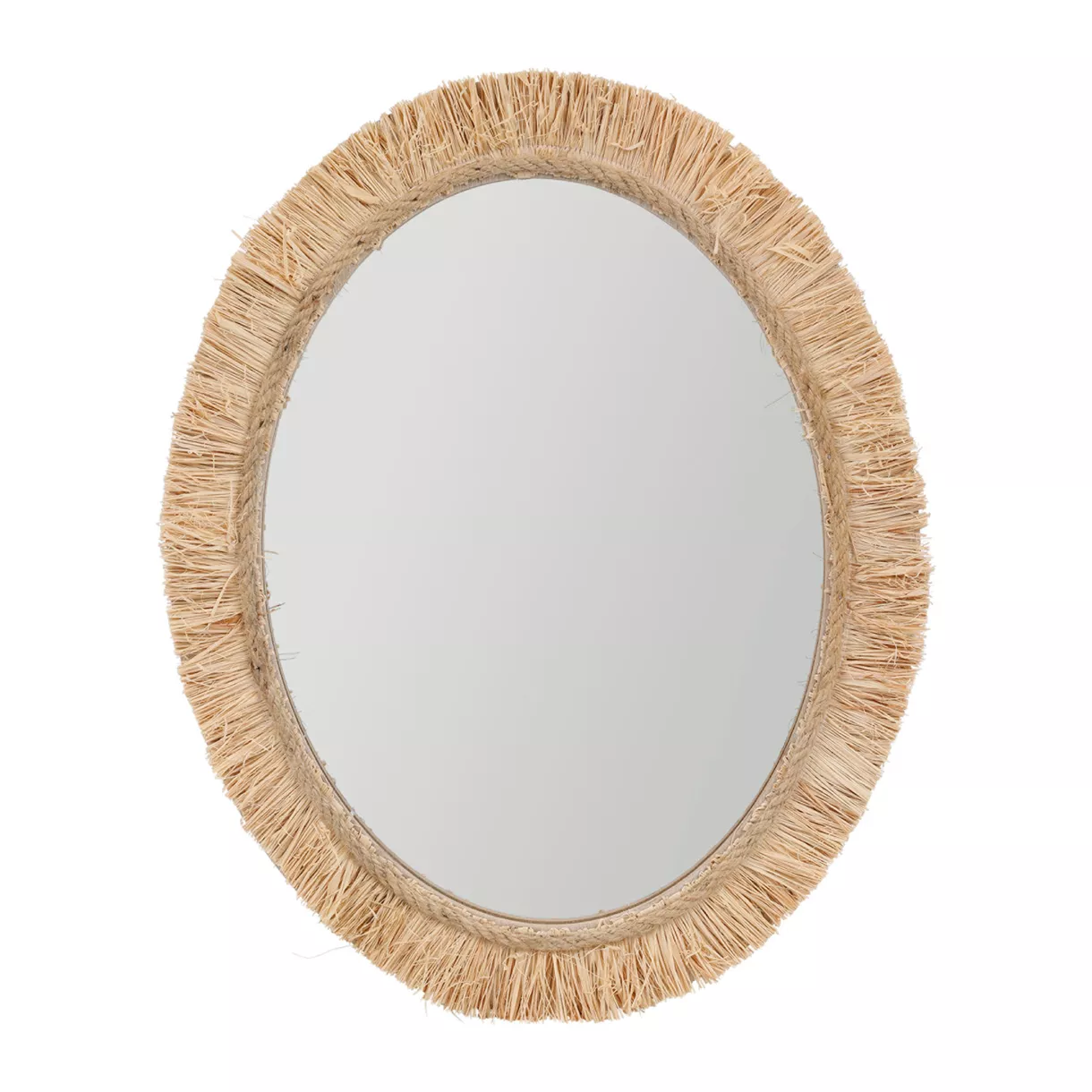 Espejo de pared de rafia (H50 cm) Ovalado Bohemio