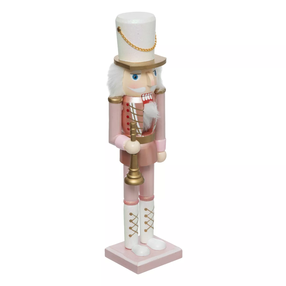 Houten Notenkraker Soldaat (H38 cm) Marvin en Roze Trompet
